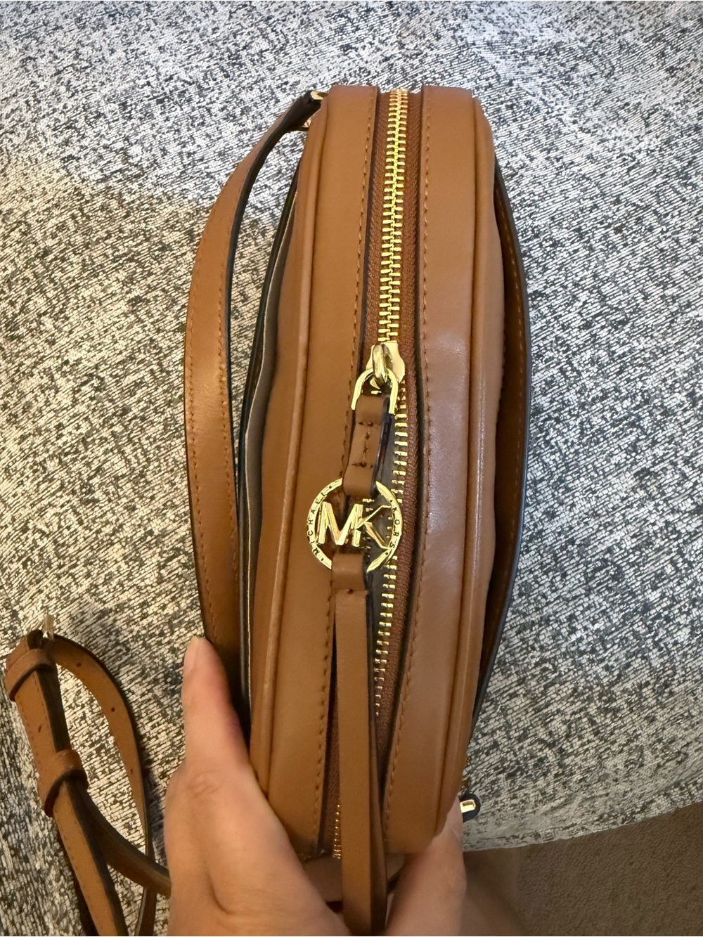 Michael Kors Brown and Tan MK Logo Crossbody Bag - Picture 7 of 7
